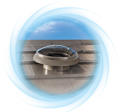Airomatic - Powered roof top ventilator with clear dome